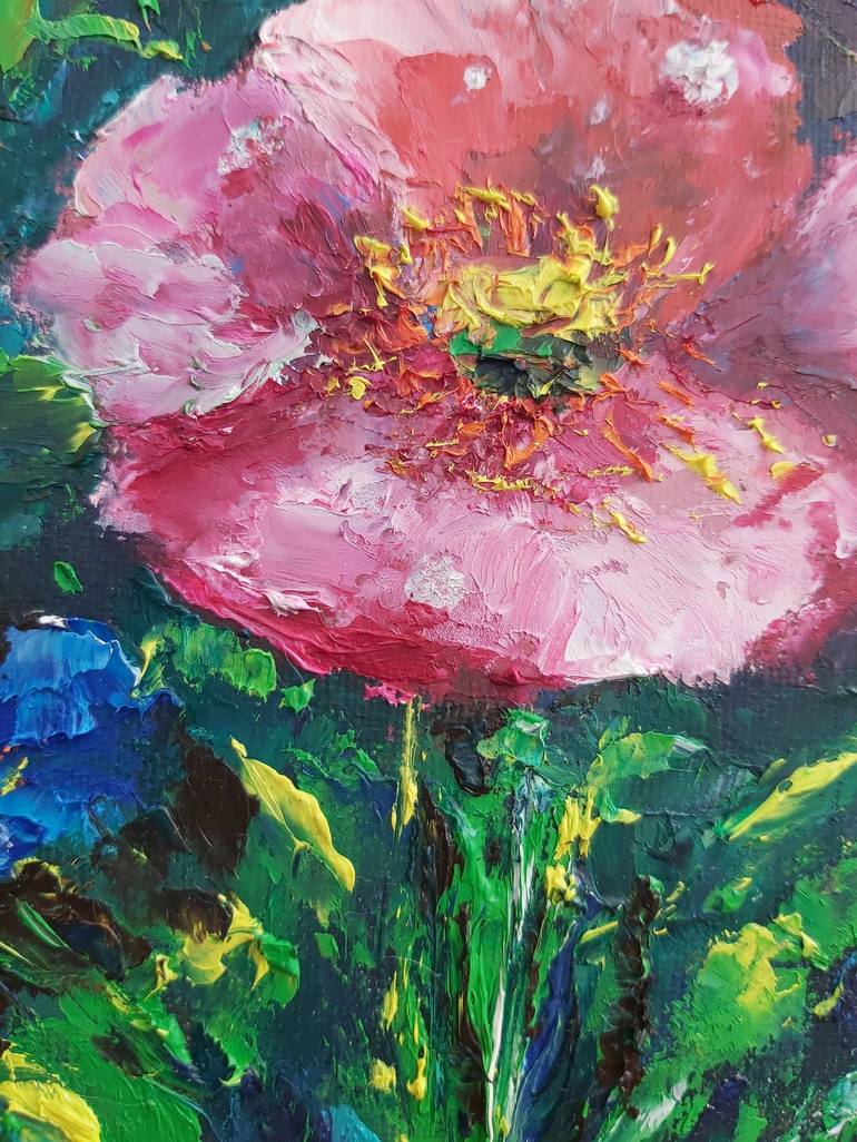 Original Abstract Floral Painting by Tatiana Krilova