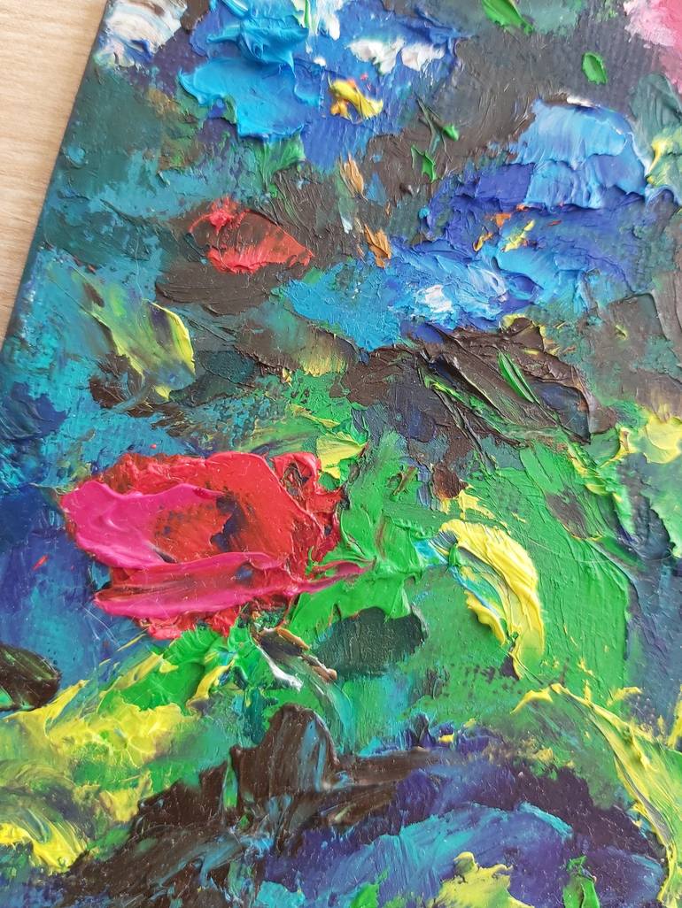 Original Abstract Floral Painting by Tatiana Krilova