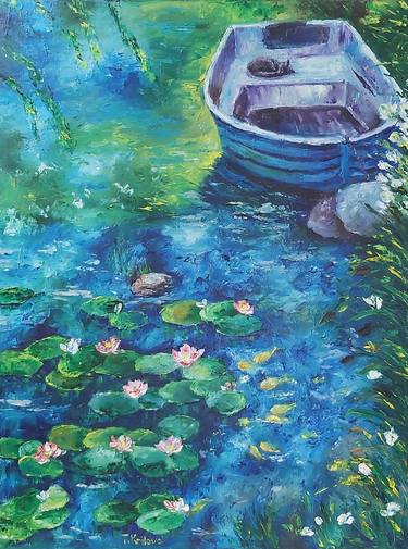 Original Impressionism Boat Paintings by Tatiana Krilova