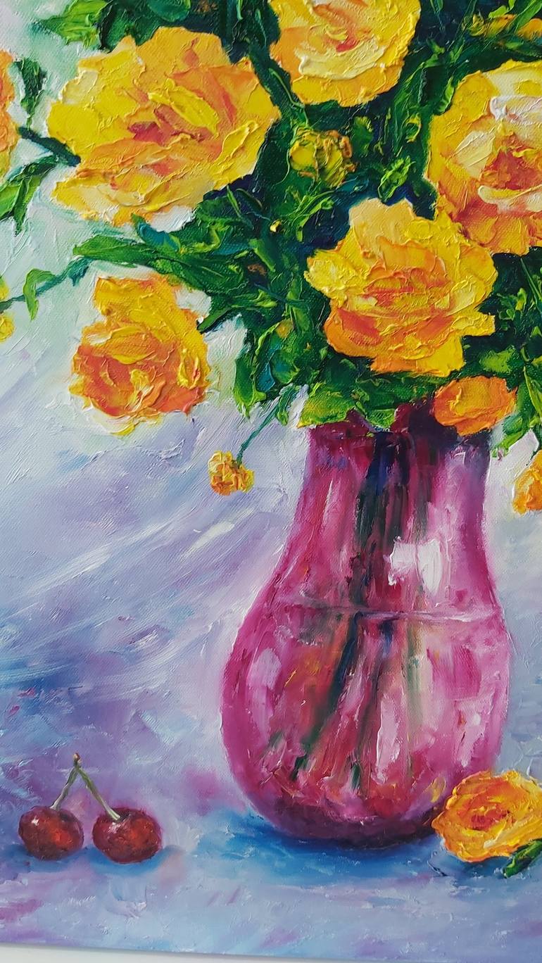 Original Impressionism Floral Painting by Tatiana Krilova