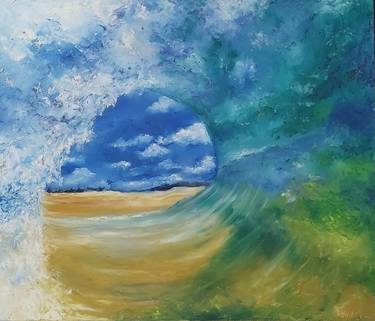 Original sea oil painting.Seascape. thumb