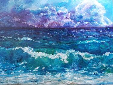 Seascape.Waves. Painting oil on canvas. thumb