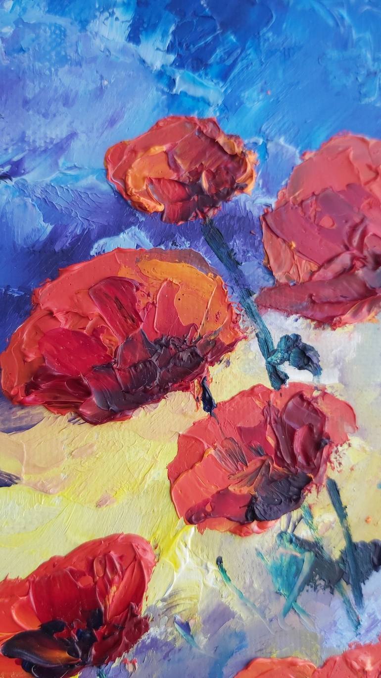 Original Abstract Floral Painting by Tatiana Krilova