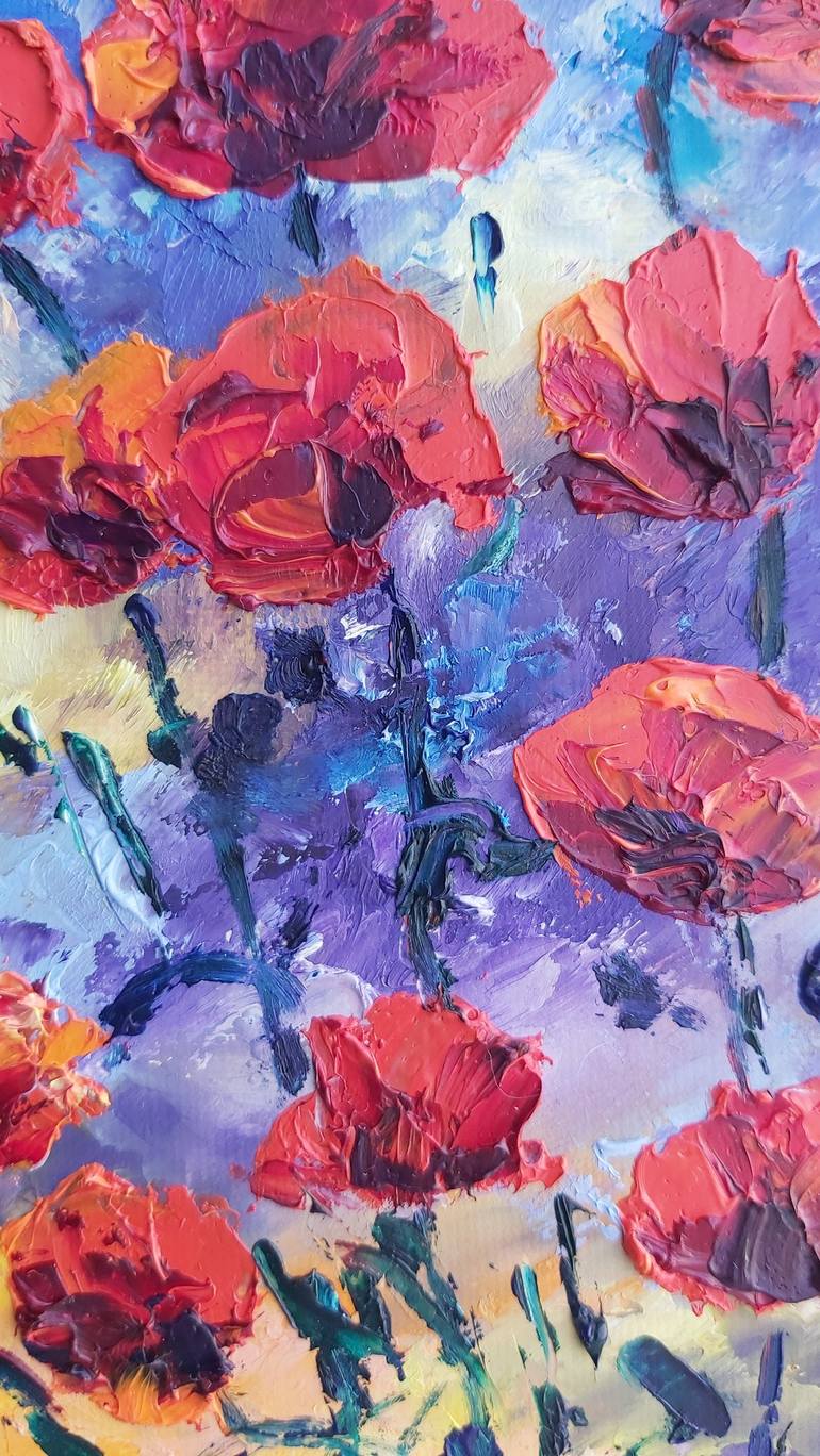 Original Abstract Floral Painting by Tatiana Krilova