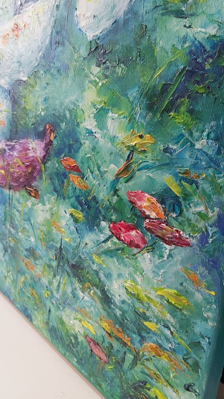 Original Abstract Expressionism Fish Painting by Tatiana Krilova