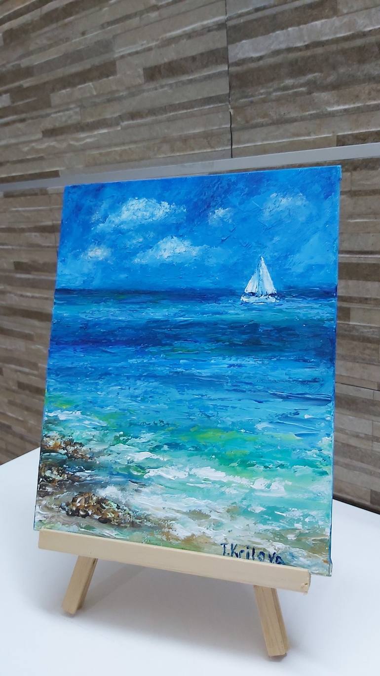 Original Impressionism Seascape Painting by Tatiana Krilova