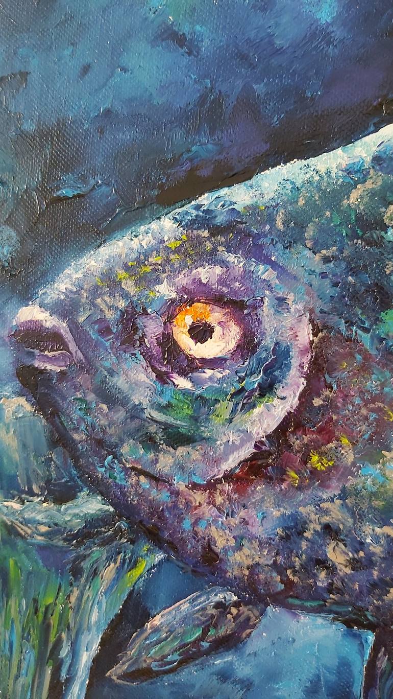 Original Abstract Expressionism Fish Painting by Tatiana Krilova