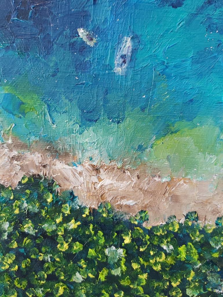 Original Abstract Beach Painting by Tatiana Krilova