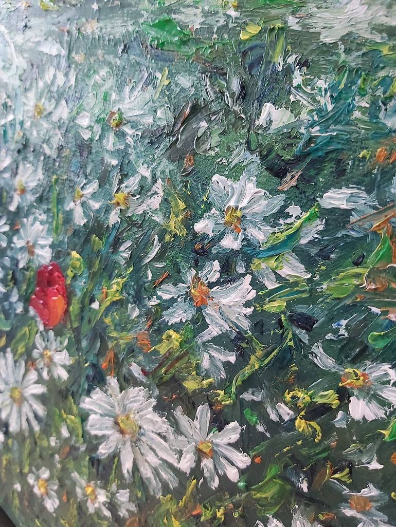 Flower Oil Painting Dandelions Floral Wall Art Impasto Canvas Painting  帆布藝術繪畫 - Shop ArtDesignTatiana Posters - Pinkoi
