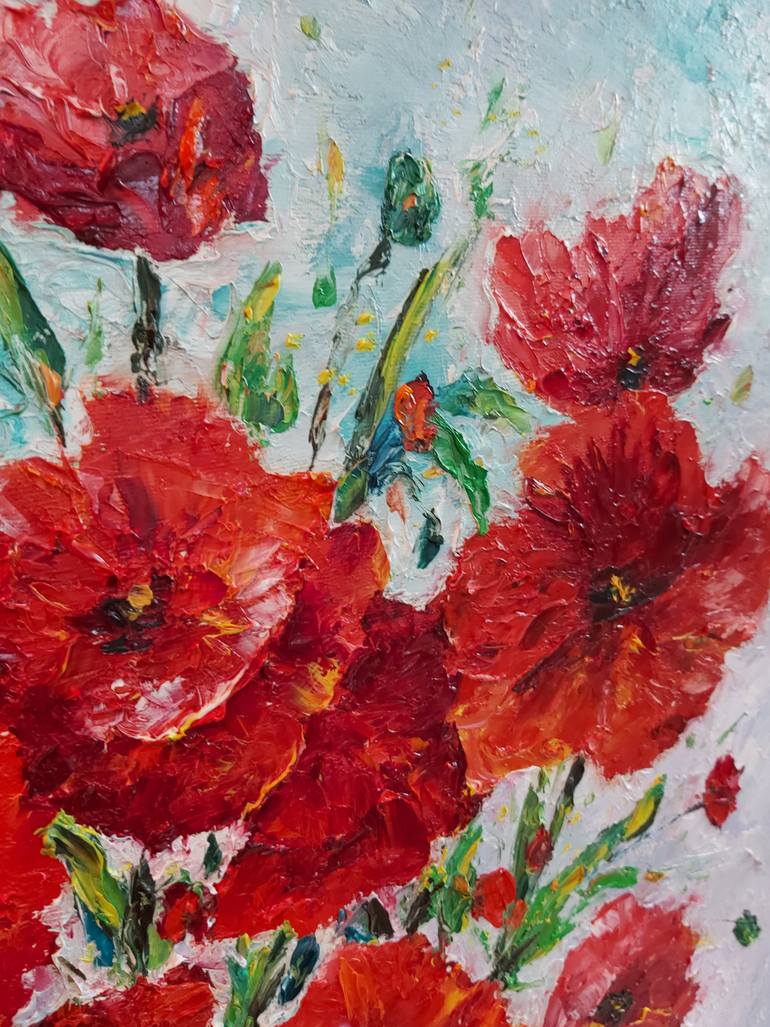 Original Abstract Floral Painting by Tatiana Krilova