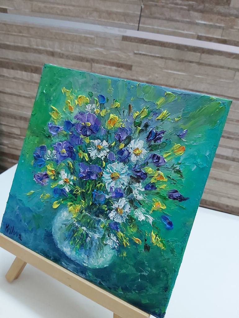 Original Abstract Floral Painting by Tatiana Krilova