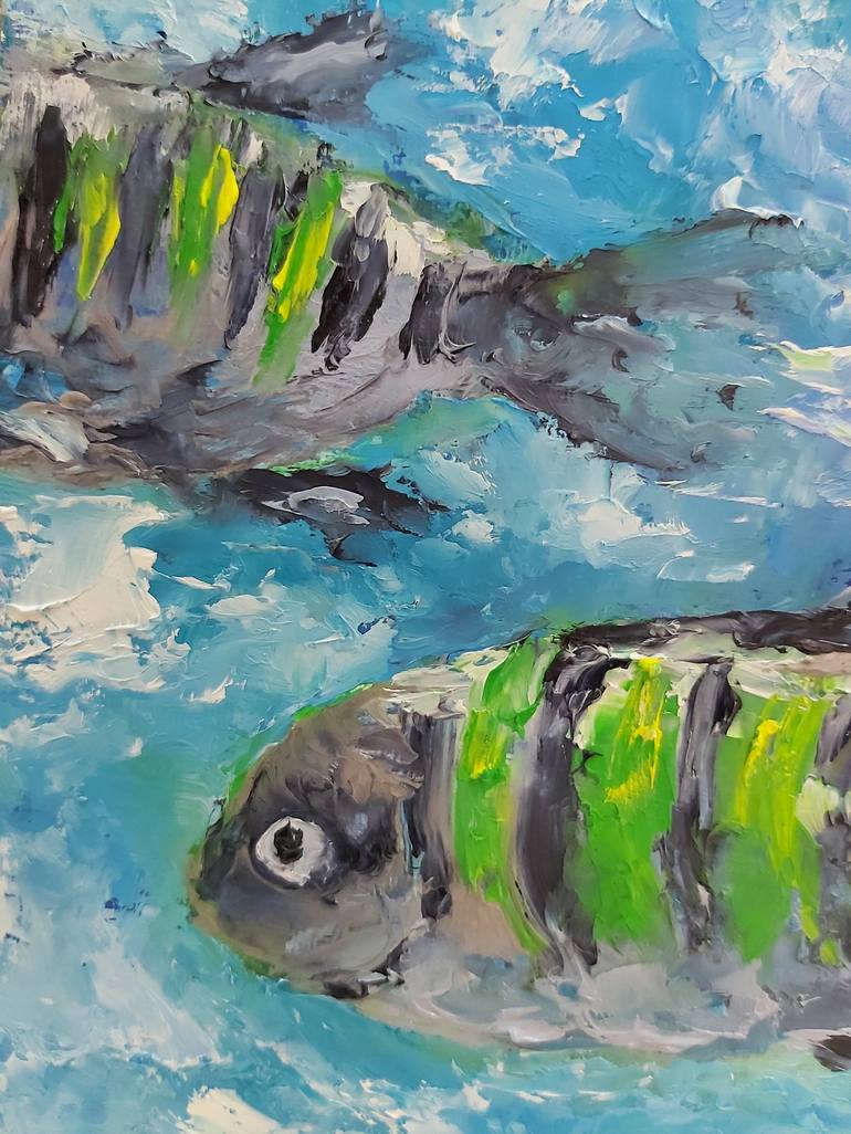 Original Abstract Fish Painting by Tatiana Krilova