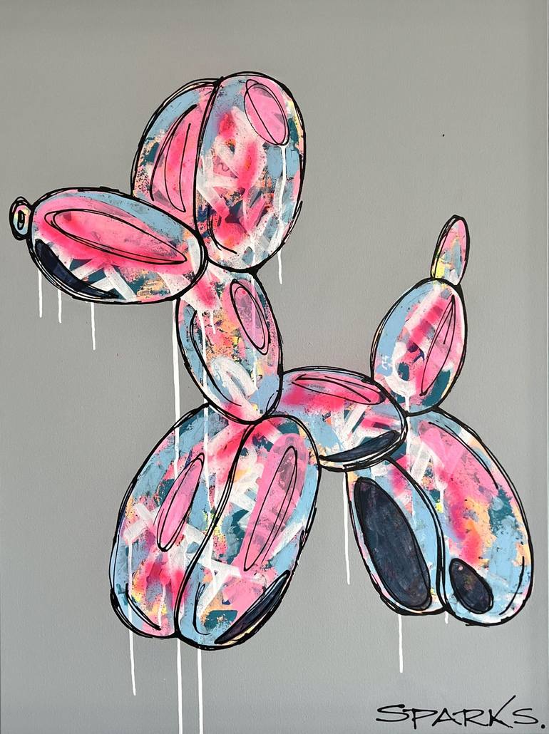 Balloon Dog Painting by Michelle Sparks | Saatchi Art