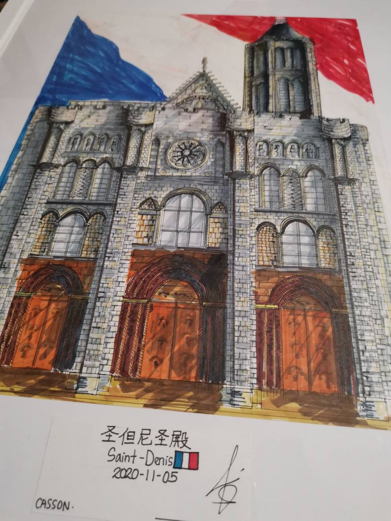 Original Art Deco Architecture Drawing by Casson Tang