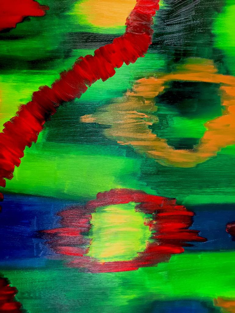Original Abstract Expressionism Abstract Painting by Galina Velcheva