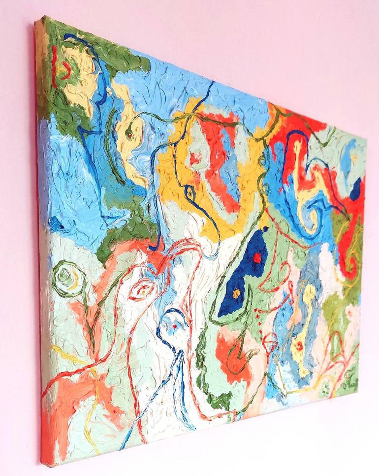 Original Abstract Expressionism Abstract Painting by Galina Velcheva