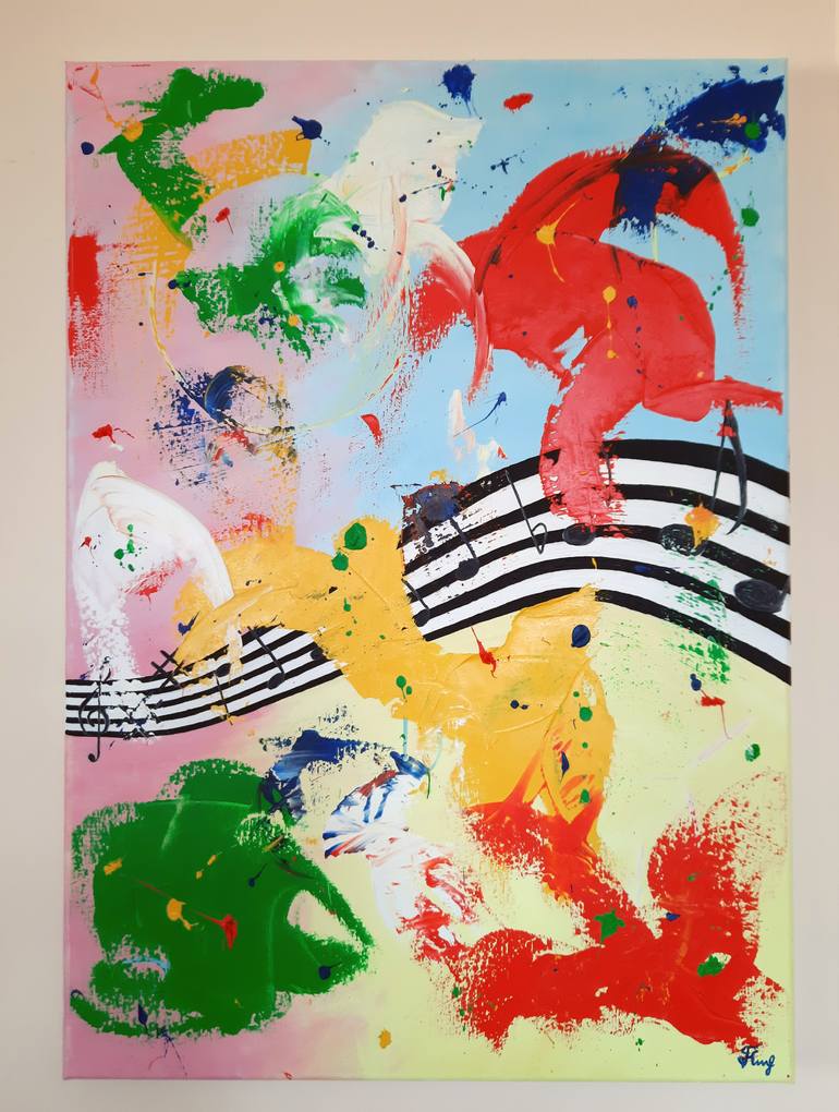 Original Abstract Expressionism Abstract Painting by Galina Velcheva