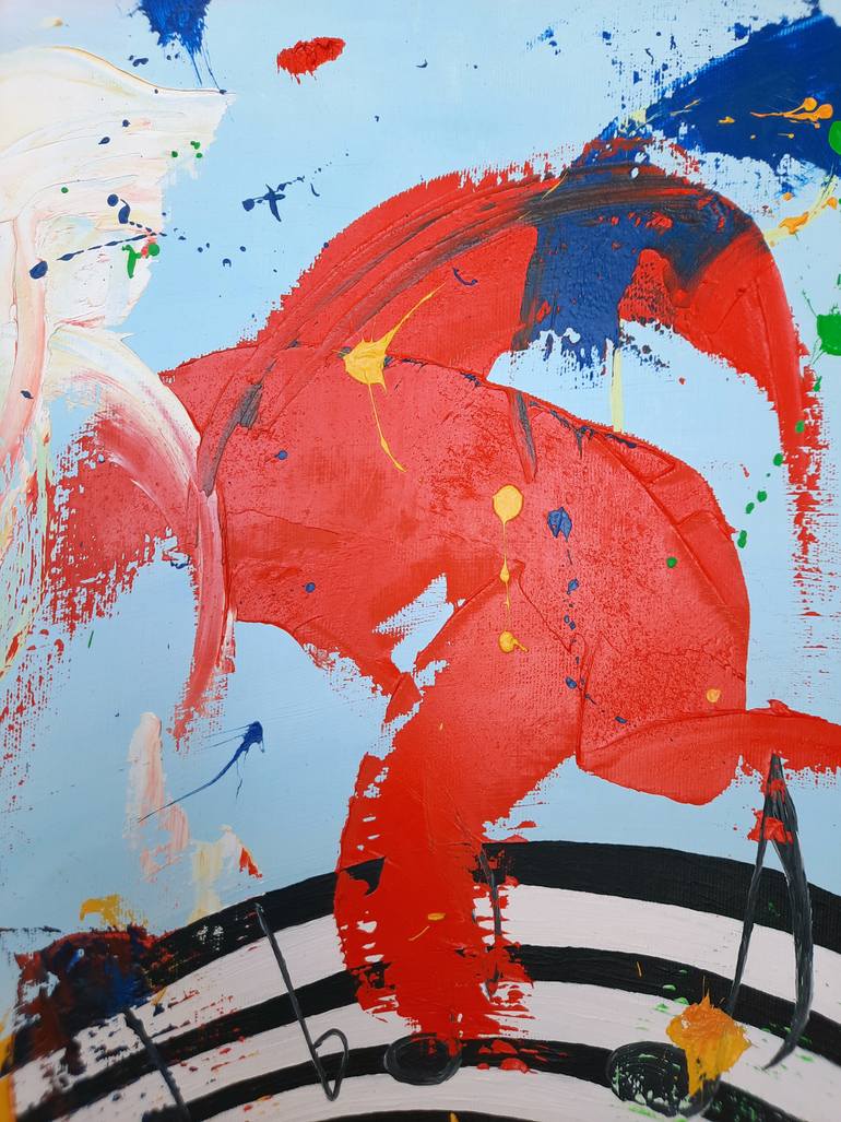 Original Abstract Expressionism Abstract Painting by Galina Velcheva