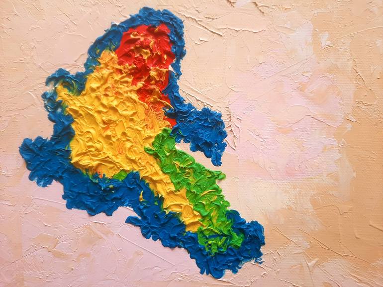 Original Abstract Expressionism Abstract Painting by Galina Velcheva