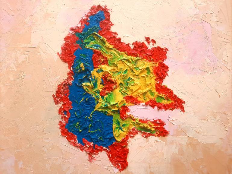 Original Abstract Expressionism Abstract Painting by Galina Velcheva