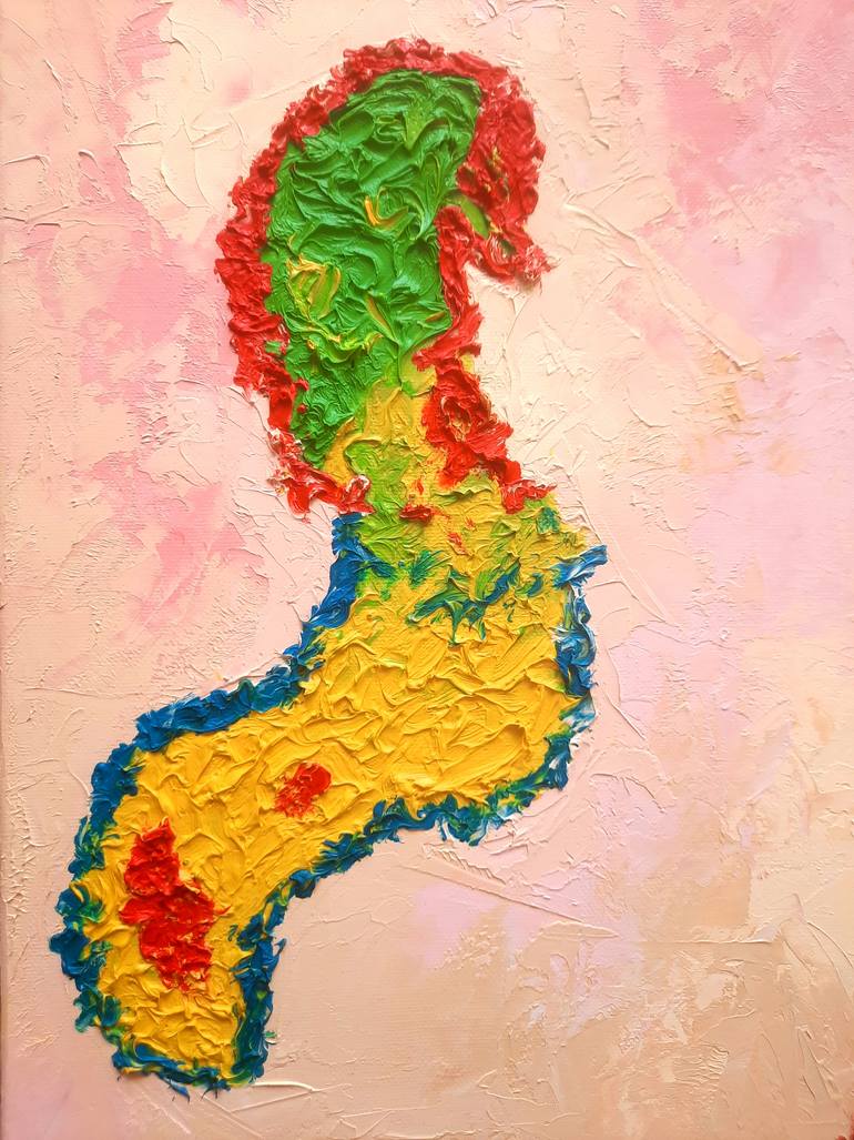 Original Abstract Expressionism Abstract Painting by Galina Velcheva