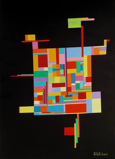 Original Abstract Geometric Paintings by Galina Velcheva