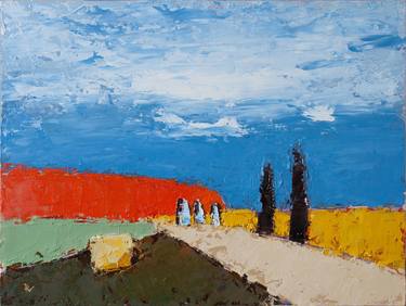 Original Abstract Oil Painting "Italy Toscana" thumb