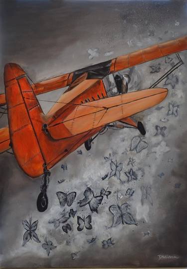 Original Conceptual Aeroplane Paintings by Daciana Androne