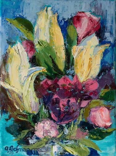 Original Floral Painting by Anna Gofman