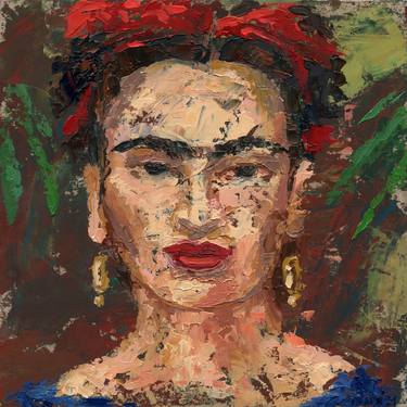 Frida Kahlo - contemporary woman portrait, strong woman face, empowered portrait thumb