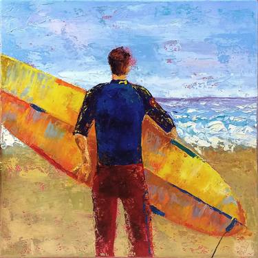 Conquer The Elements - Surf Man - contemporary impasto art thumb