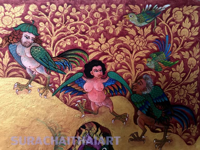 Original Classical Mythology Painting by Surachai ThaiArt