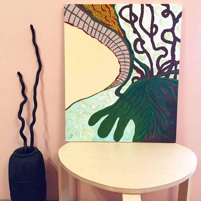 Original Abstract Botanic Painting by Svitlana Bozhesku