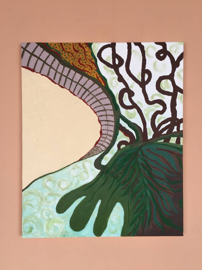 Original Abstract Botanic Painting by Svitlana Bozhesku