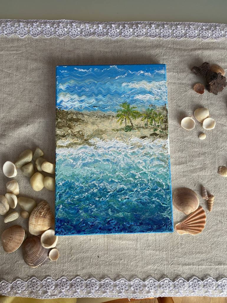 Original Abstract Seascape Painting by Svitlana Bozhesku