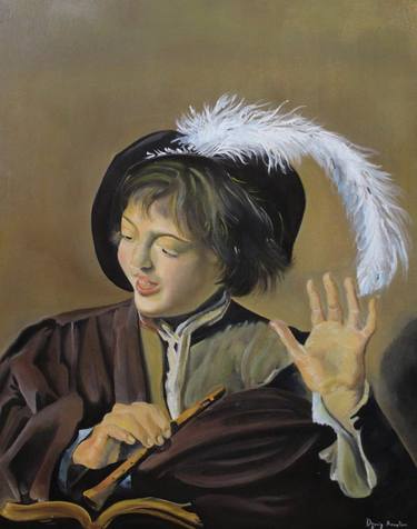 Reproduction of “Singing Boy with Flute” by Frans Hals thumb