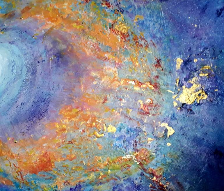 Original Abstract Outer Space Painting by Alla Kosteleckaya