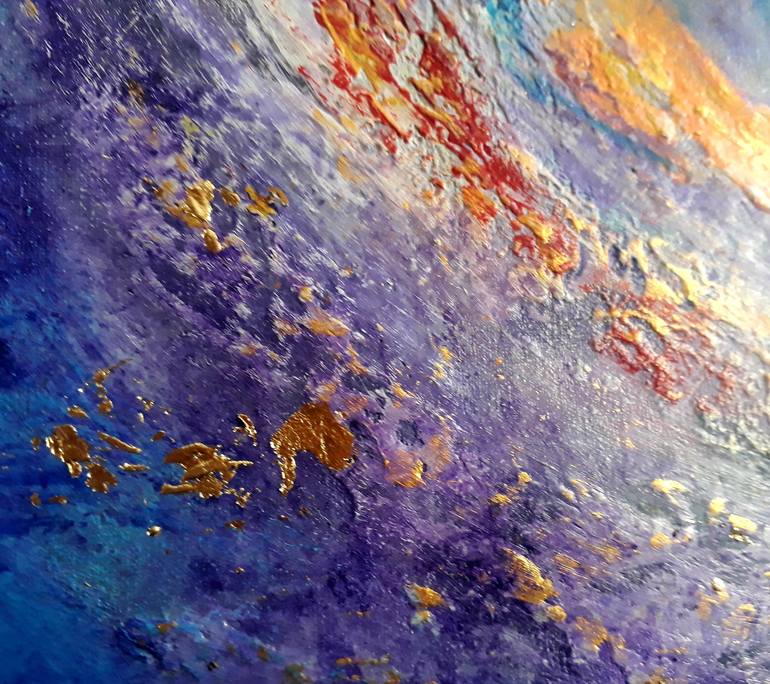 Original Abstract Outer Space Painting by Alla Kosteleckaya