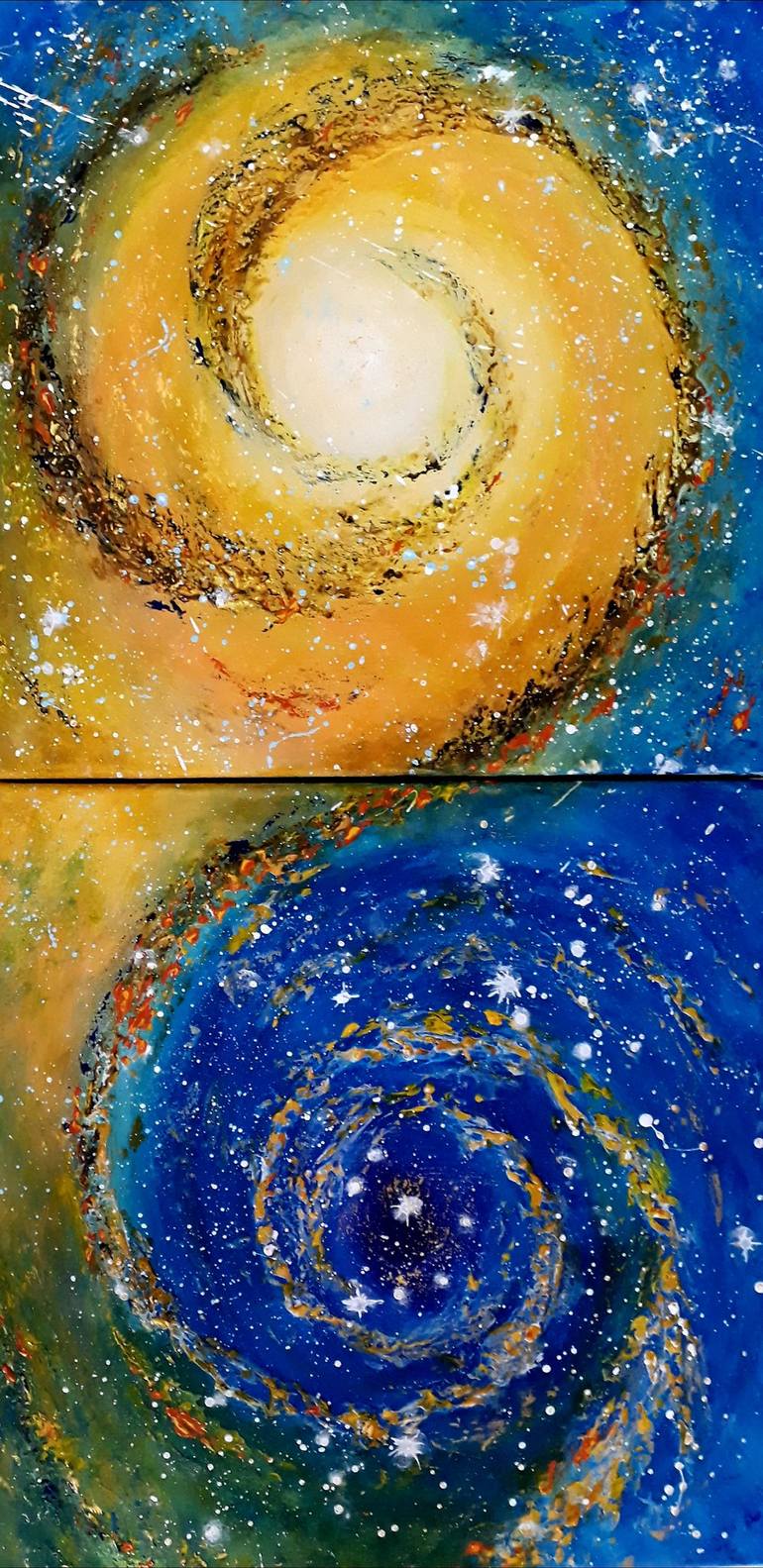 Original Abstract Outer Space Painting by Alla Kosteleckaya