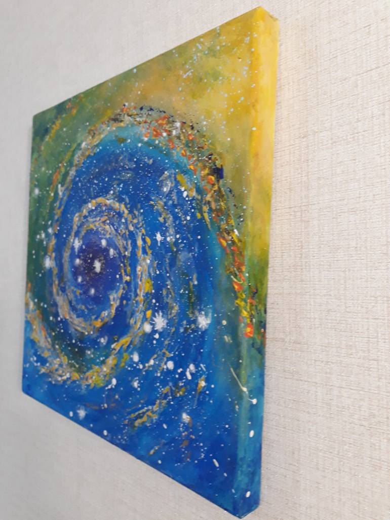 Original Abstract Outer Space Painting by Alla Kosteleckaya