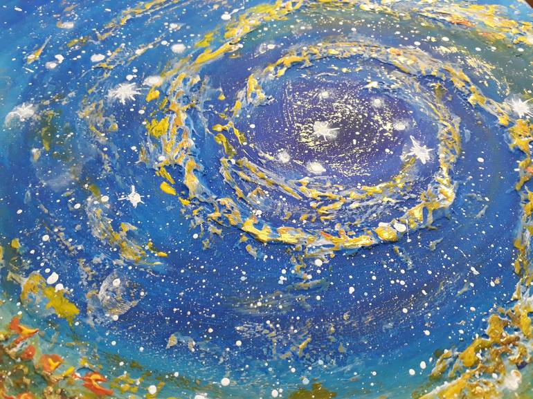 Original Abstract Outer Space Painting by Alla Kosteleckaya