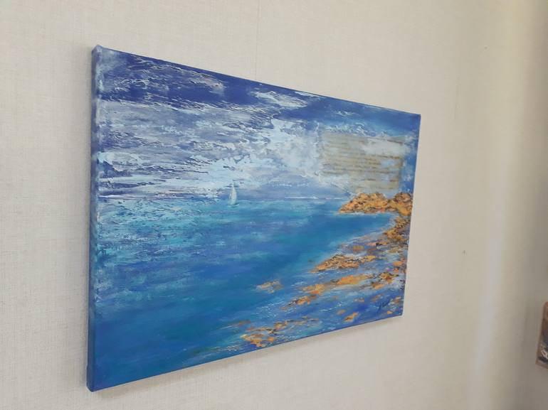 Original Abstract Expressionism Seascape Painting by Alla Kosteleckaya