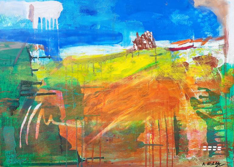 Original Abstract Landscape Painting by A -  Wibaa