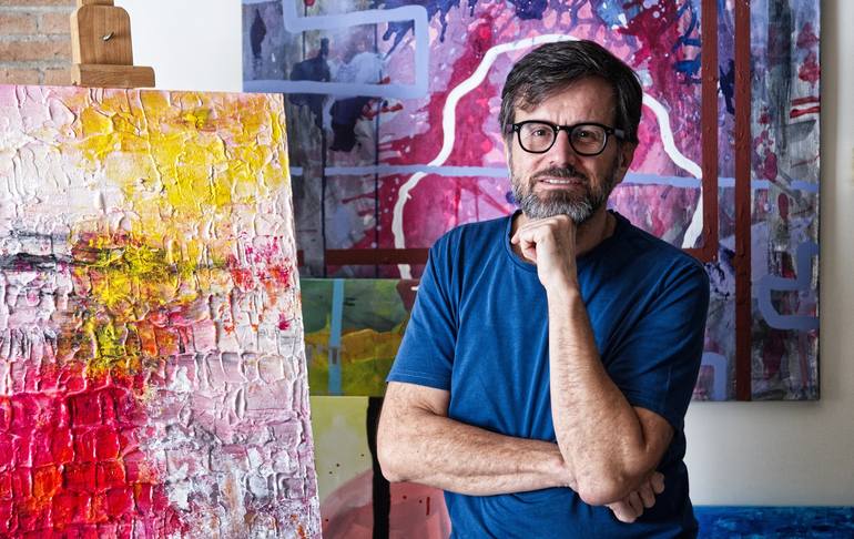 Original Abstract Expressionism Landscape Painting by A -  Wibaa