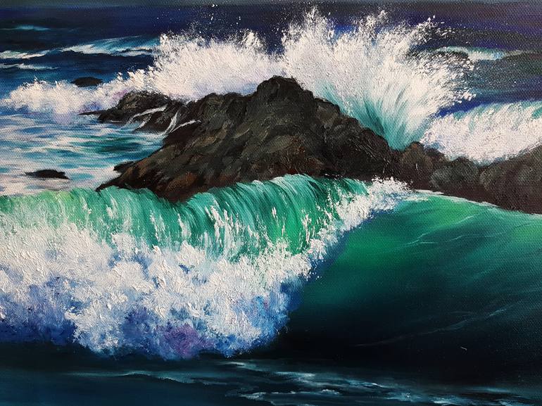 Original Expressionism Seascape Painting by Olga Pryakhina