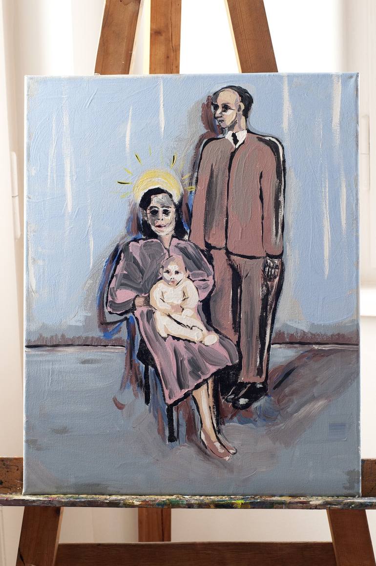 Original Conceptual Family Painting by Anna Surmiak