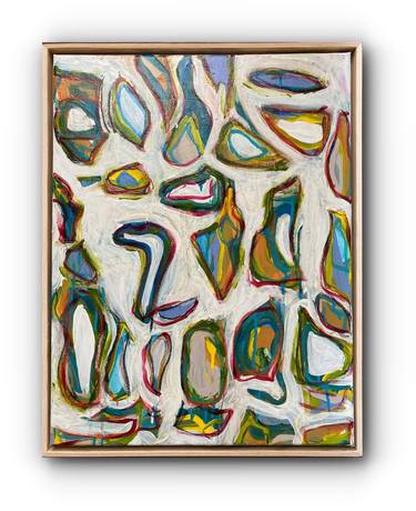 Archipelago (Framed Contemporary Abstract Multimedia Painting) thumb