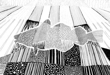 Original Abstract Expressionism Animal Drawing by Andrea Goodman