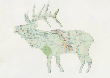 Elk on western map thumb