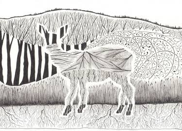 Print of Abstract Animal Drawings by Andrea Goodman